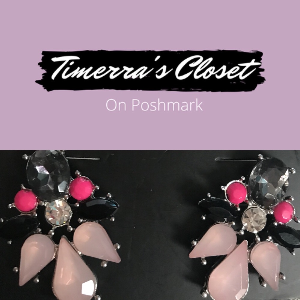 Torrid Pink & Black Gemstone Earrings